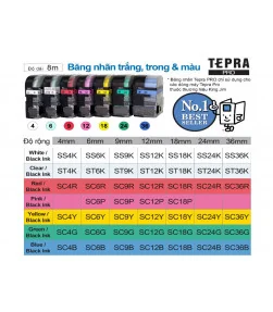 Tepra ST9K (Chữ Đen Nền Trong, Khổ 9mm) | ⓿❽❻❽❺⓿❺⓿❺❻ | metaking.vn