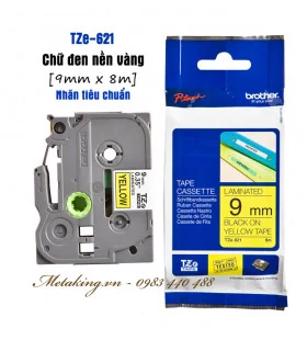 Brother TZe-324, Khổ 9mm, Dài 8m, Gold On Black, Chống Thấm Nước | ⓿❾❼❼❹❼❽❹❻❻ | METAKING