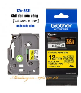 Brother TZe-731, Khổ 12mm, Dài 8m, Black On Green, Chống Thấm Nước | ⓿❾❼❼❹❼❽❹❻❻ | METAKING