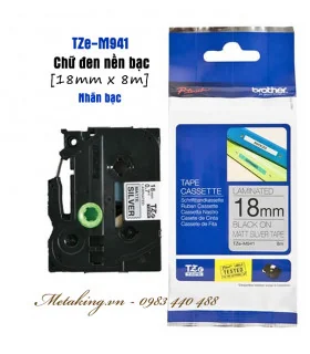Brother TZe-441, Khổ 18mm, Dài 8m, Black On Red, Chống Thấm Nước | ⓿❾❼❼❹❼❽❹❻❻ | METAKING