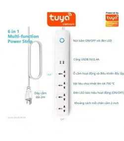 Ổ Cắm Dài Thông Minh Wifi TUYA 4 Ổ 3 Chấu & 2 cổng USB, điều khiển độc lập app Tuya Smart Life, Hẹn giờ Bật Tắt | ⓿❽❻❽❺⓿❺⓿❺❻ ...