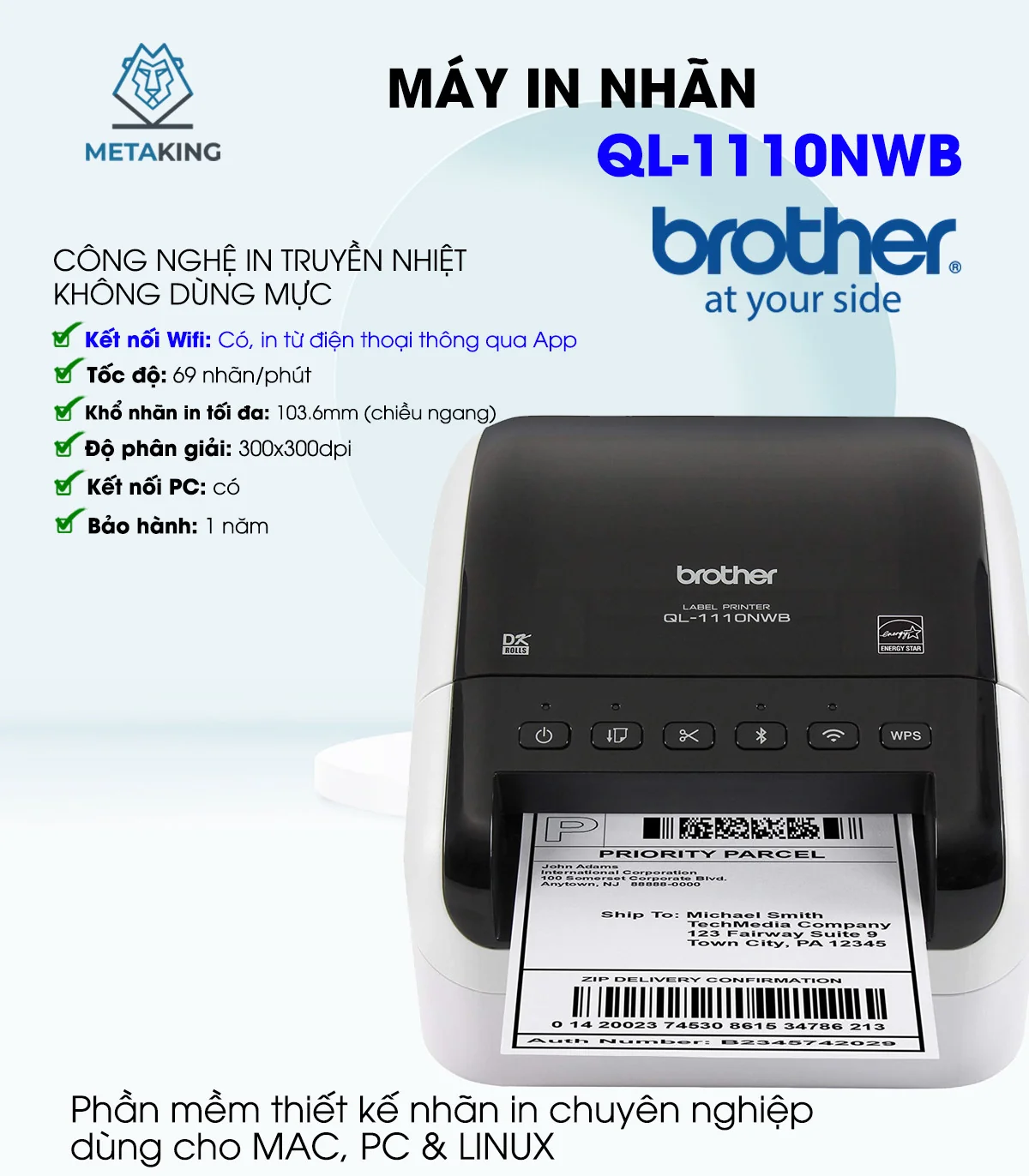 Brother QL-1110NWB | ⓿ | METAKING