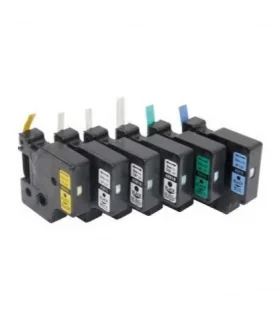 Dymo DM-A43613, [6mm x 7m], Chữ đen nền trắng