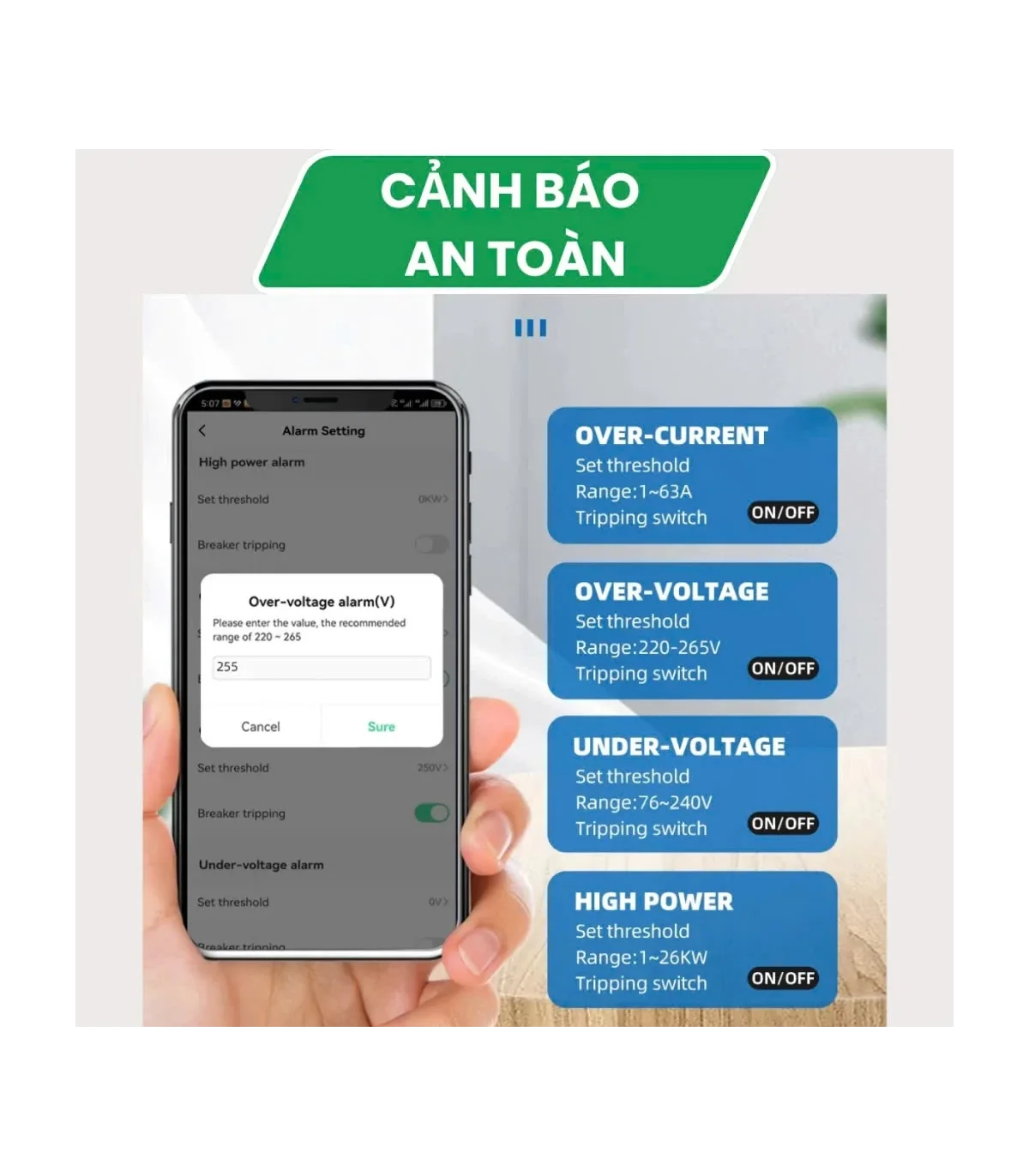 Cầu Dao Điện Thông Minh TUYA 63A 1P, đo điện năng tiêu thụ, điều khiển từ xa | ⓿❾❼❼❹❼❽❹❻❻ | METAKING