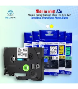 Nhãn In AZe-241 [18mm X 8m, Chữ đen trên nền trắng]