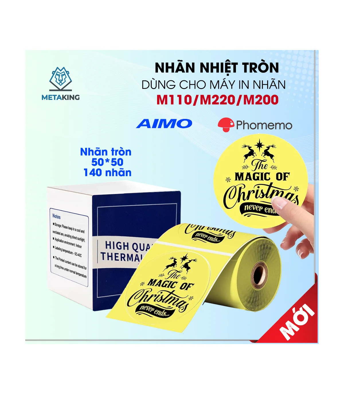 Nhãn Tròn 50 X 50mm, Màu Vàng, KTR-5050-140YL | ⓿❾❼❼❹❼❽❹❻❻ | METAKING