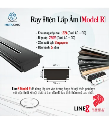 Điện Thanh Ray Line8 Lắp Âm [Model R], BH 5 năm | ⓿❾❼❼❹❼❽❹❻❻ | METAKING