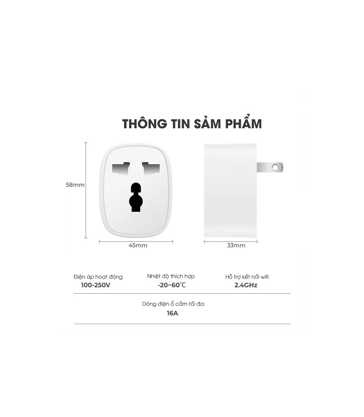 Ổ Cắm Điện Wifi 16A Tuya Thông Minh 2500W, Điều Khiển Từ Xa Qua App | ⓿❾❼❼❹❼❽❹❻❻ | METAKING