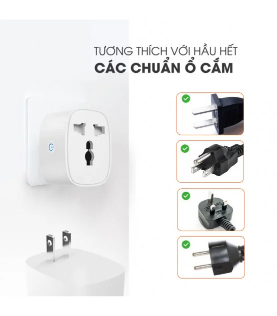 Ổ Cắm Điện Wifi 16A Tuya Thông Minh 2500W, Điều Khiển Từ Xa Qua App | ⓿❾❼❼❹❼❽❹❻❻ | METAKING