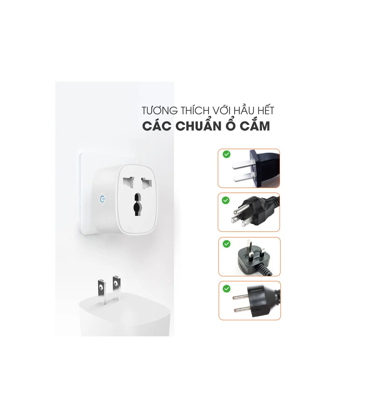 Ổ Cắm Điện Wifi 16A Tuya Thông Minh 2500W, Điều Khiển Từ Xa Qua App | ⓿❾❼❼❹❼❽❹❻❻ | METAKING