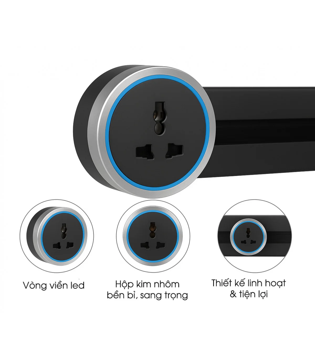 Ổ Cắm Đơn Eurob A0 Universal (Vỏ nhôm, Đen) I BH 2 Năm | ⓿❾❼❼❹❼❽❹❻❻ | METAKING