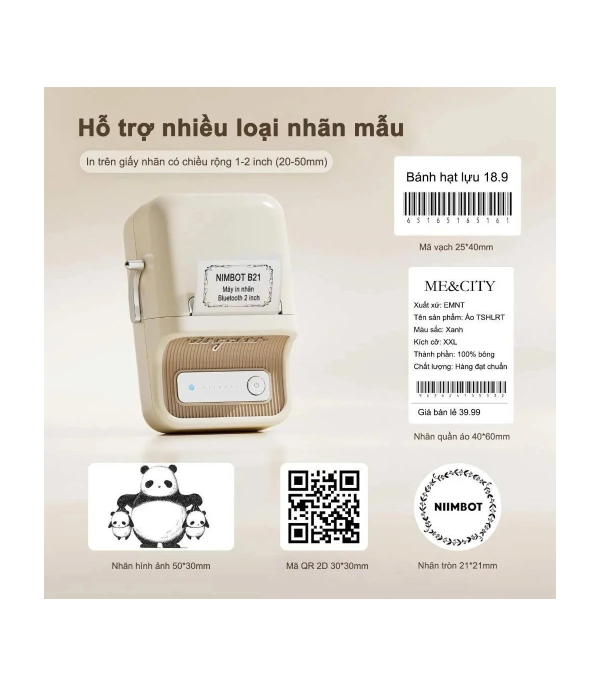 Máy in nhãn nhiệt Bluetooth NIIMBOT B21, lý tưởng cho gia đình, văn phòng và doanh nghiệp. | ⓿❾❼❼❹❼❽❹❻❻ | METAKING