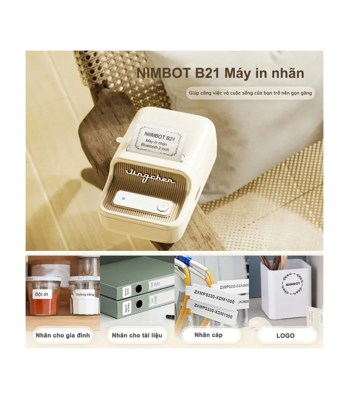Máy in nhãn nhiệt Bluetooth NIIMBOT B21, lý tưởng cho gia đình, văn phòng và doanh nghiệp. | ⓿❾❼❼❹❼❽❹❻❻ | METAKING