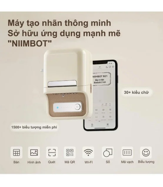 Máy in nhãn nhiệt Bluetooth NIIMBOT B21, lý tưởng cho gia đình, văn phòng và doanh nghiệp. | ⓿❾❼❼❹❼❽❹❻❻ | METAKING