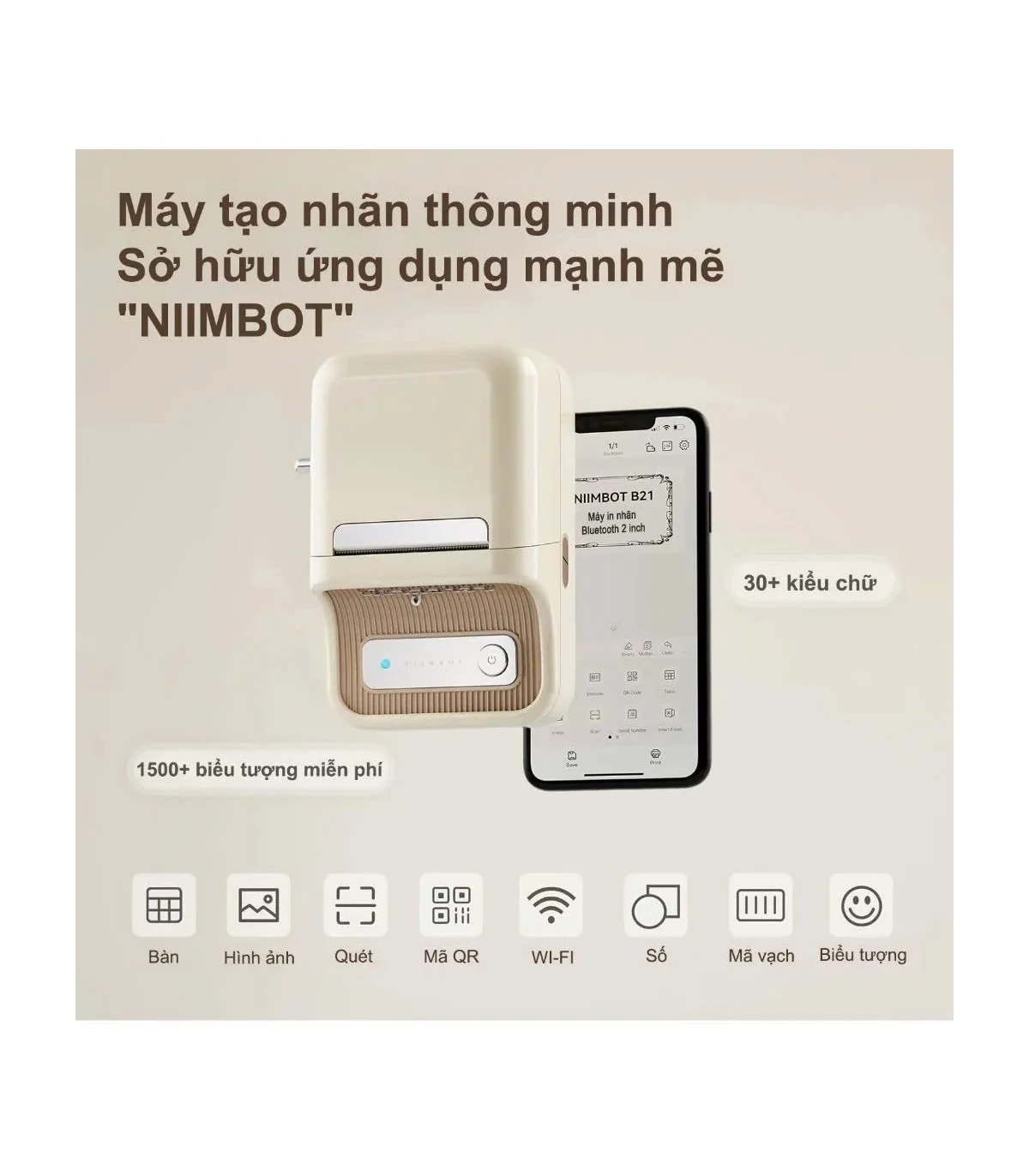 Máy in nhãn nhiệt Bluetooth NIIMBOT B21, lý tưởng cho gia đình, văn phòng và doanh nghiệp. | ⓿❾❼❼❹❼❽❹❻❻ | METAKING