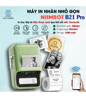 Máy in nhãn nhiệt Bluetooth NIIMBOT B21, lý tưởng cho gia đình, văn phòng và doanh nghiệp. | ⓿❾❼❼❹❼❽❹❻❻ | METAKING