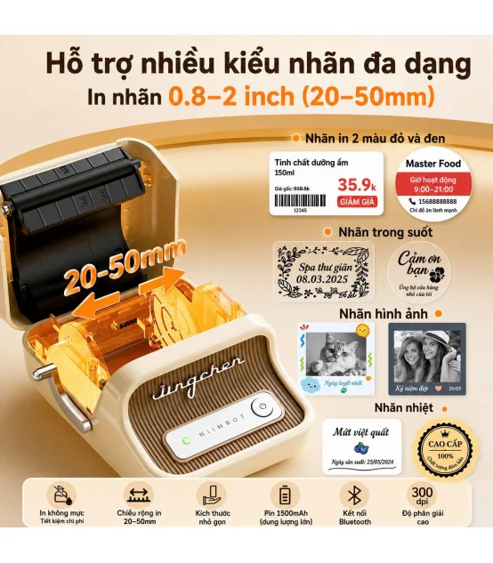 Máy in nhãn Niimbot B21 Pro – 300 Dpi | ⓿❾❼❼❹❼❽❹❻❻ | METAKING