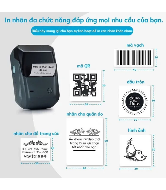 Máy in nhãn nhiệt Bluetooth NIIMBOT B1 | ⓿❾❼❼❹❼❽❹❻❻ | METAKING