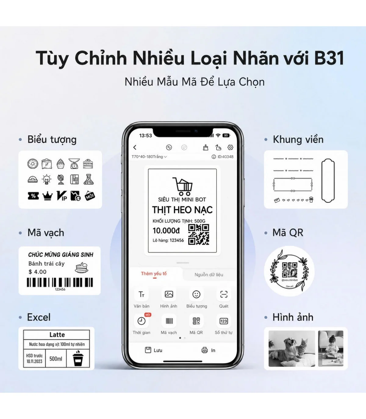 Máy in nhãn nhiệt Bluetooth NIIMBOT B31 | ⓿❾❼❼❹❼❽❹❻❻ | METAKING