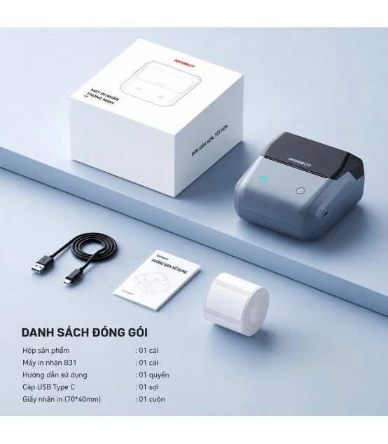 Máy in nhãn nhiệt Bluetooth NIIMBOT B31 | ⓿❾❼❼❹❼❽❹❻❻ | METAKING