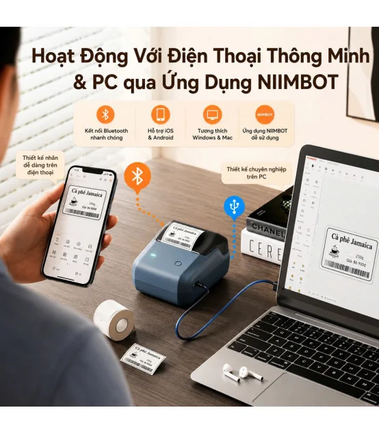Máy in nhãn nhiệt Bluetooth NIIMBOT B31 | ⓿❾❼❼❹❼❽❹❻❻ | METAKING
