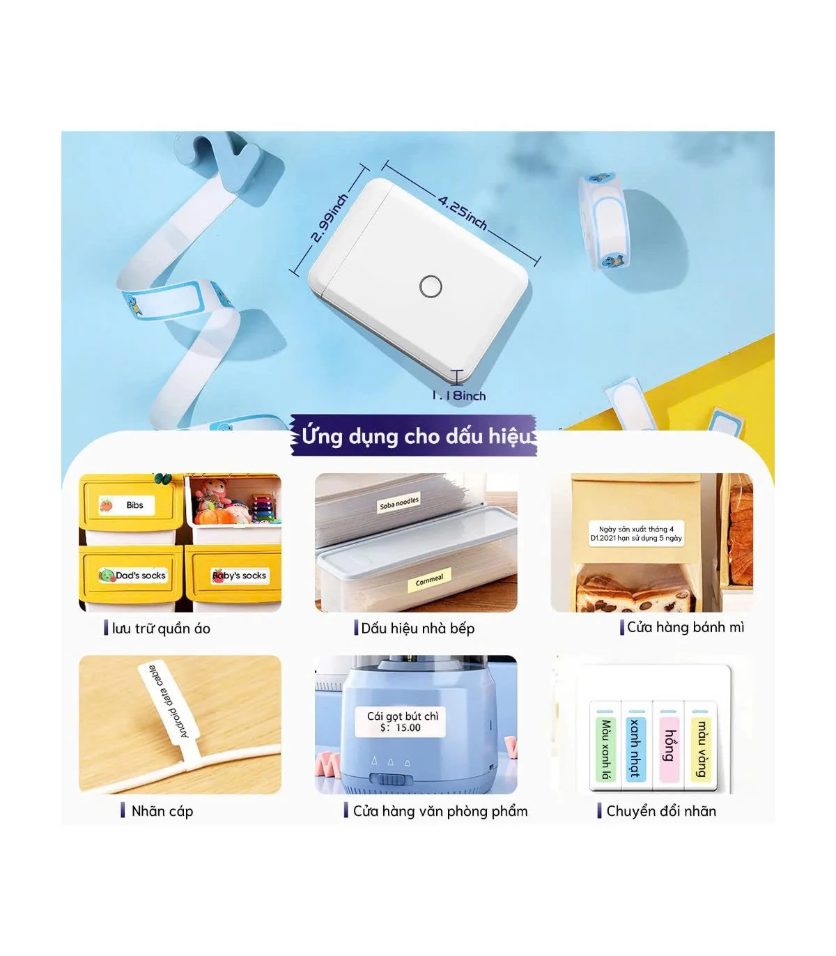 Máy in nhãn nhiệt Bluetooth NIIMBOT D110_M | ⓿❾❼❼❹❼❽❹❻❻ | METAKING