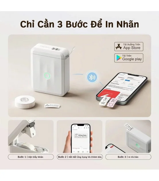 Máy in nhãn nhiệt Bluetooth NIIMBOT D110_M | ⓿❾❼❼❹❼❽❹❻❻ | METAKING