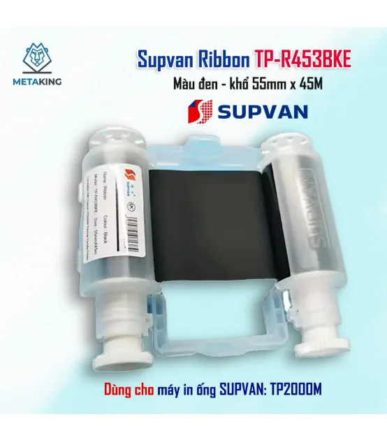 Ribbon Supvan TP-R453BKE - Mực máy in ống co nhiệt Supvan TP200M - Khổ 55mm dài 45M/Cuộn | ⓿❾❼❼❹❼❽❹❻❻ | METAKING