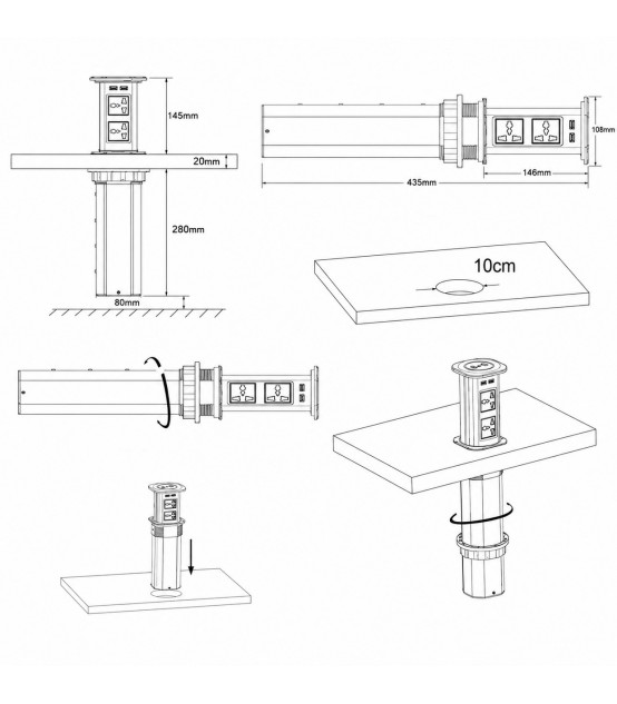 MK102EG Ổ Cắm Điện Âm Bàn Tích Hợp Sạc Không Dây 15W  - 04 Cổng Cắm - 02 USB A/C | ⓿❾❼❼❹❼❽❹❻❻ | METAKING