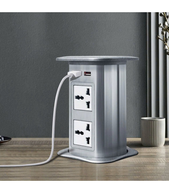 MK102ES Ổ Cắm Điện Âm Bàn Tích Hợp Sạc Không Dây 15W  - 04 Cổng Cắm - 02 USB A/C | ⓿❾❼❼❹❼❽❹❻❻ | METAKING