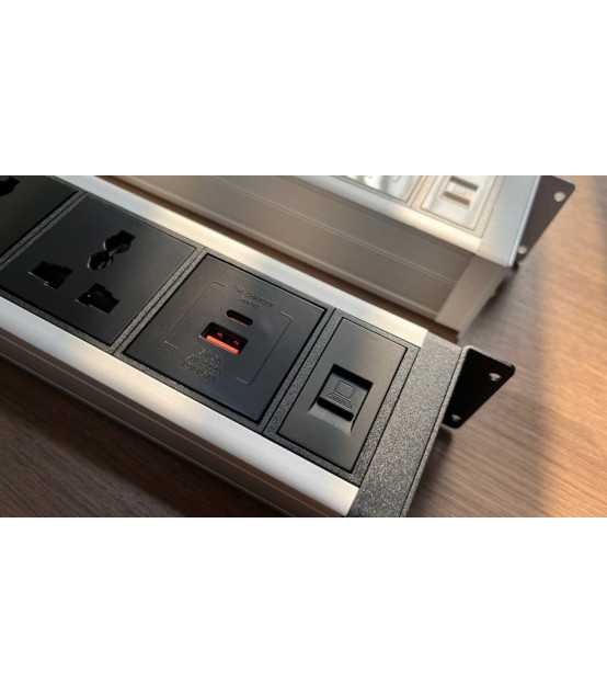 Ổ cắm điện lắp dưới bàn (hoặc trên tường) cao cấp Meta MK102UB | ⓿❾❼❼❹❼❽❹❻❻ | METAKING
