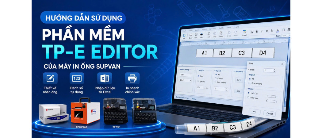 Hướng dẫn sử dụng phần mềm Supvan Editor